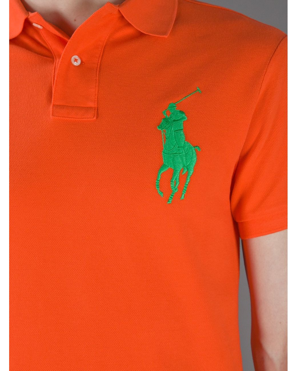 Polo Ralph Lauren Logo Polo Shirt in Orange for Men | Lyst