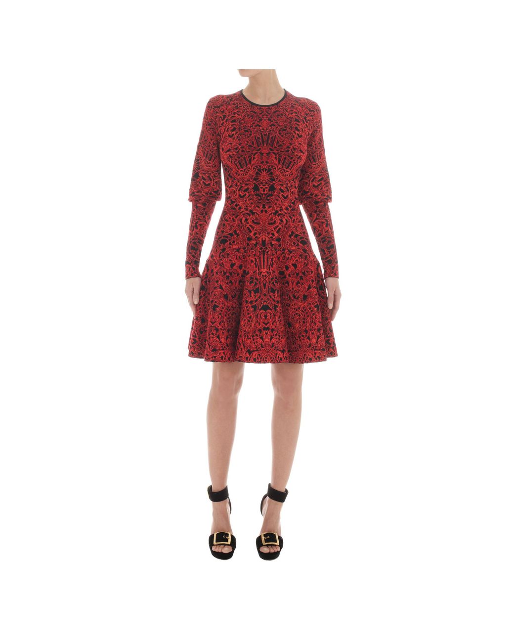 Alexander McQueen Glory Jacquard Knit Dress in Red | Lyst