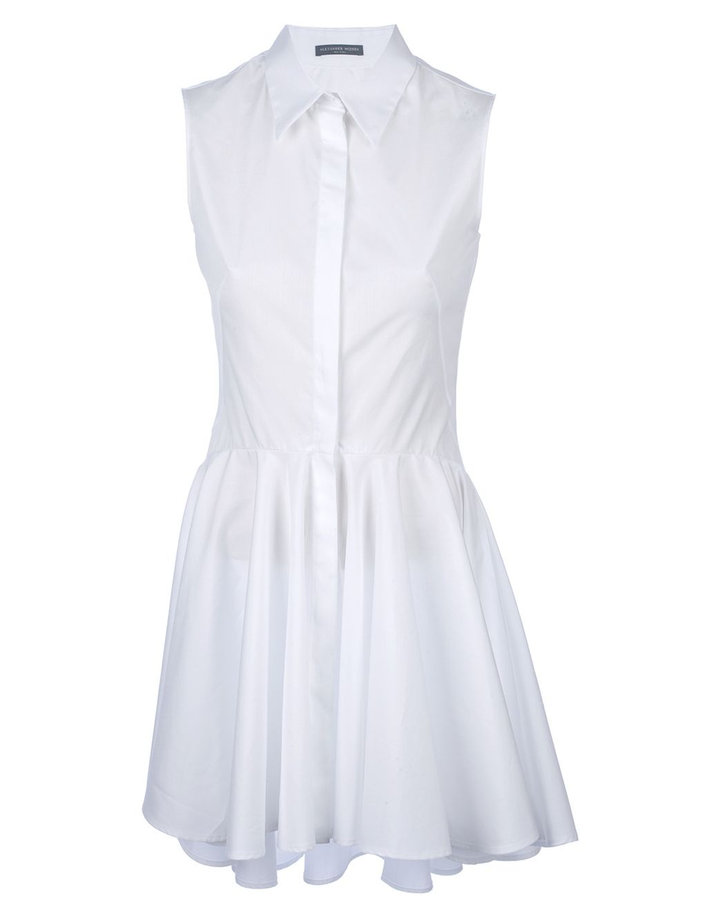 Alexander McQueen Sleeveless Shirt Dress in White | Lyst