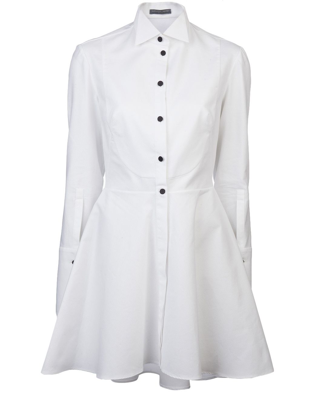 Alexander McQueen Tuxedo Shirt Dress in White | Lyst