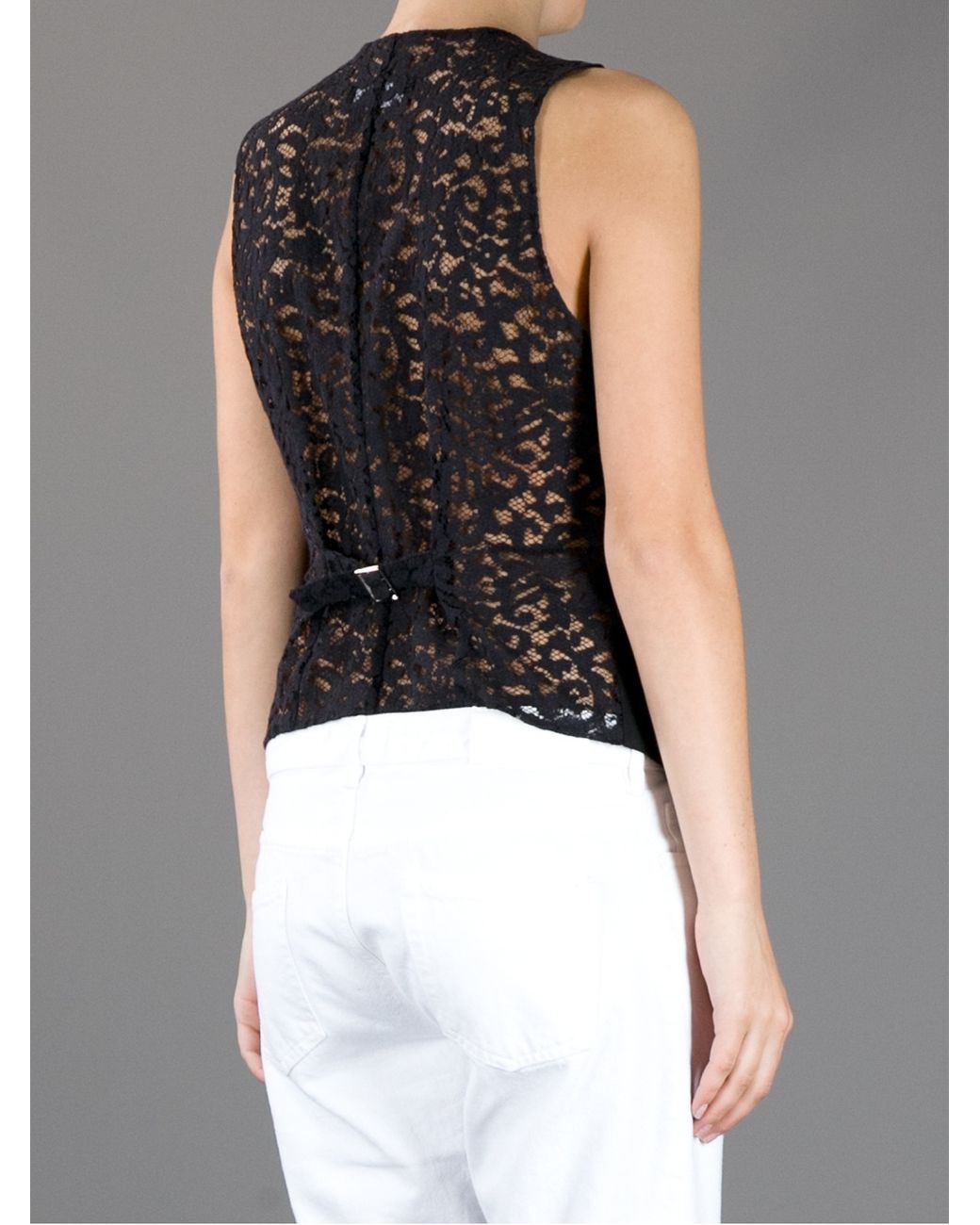 Dolce Gabbana Lace Waistcoat in Black Lyst