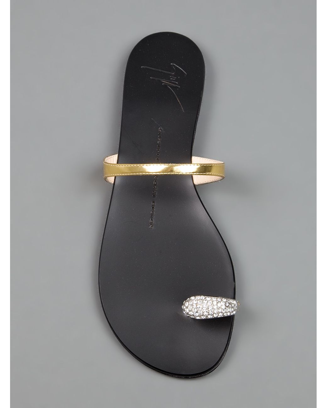 Giuseppe Zanotti Toe Ring Sandal in Metallic | Lyst