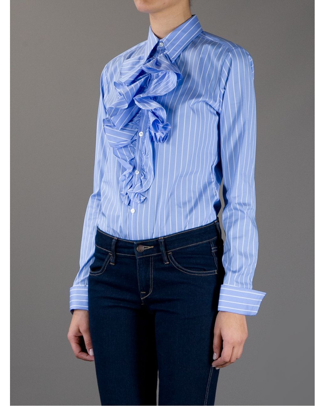 Ralph lauren ruffle shirt discount