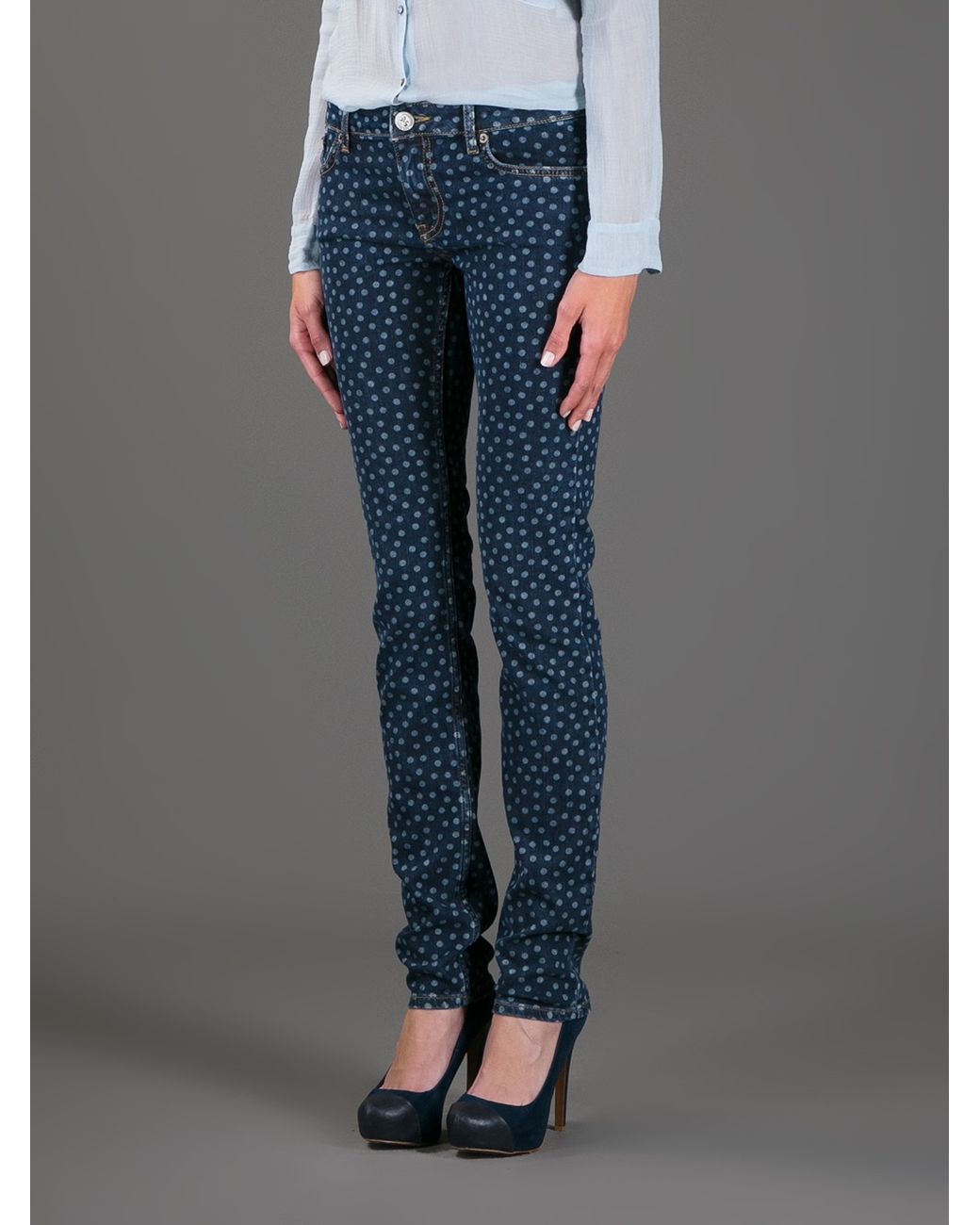 RED Valentino Polka Dot Jeans in Blue 