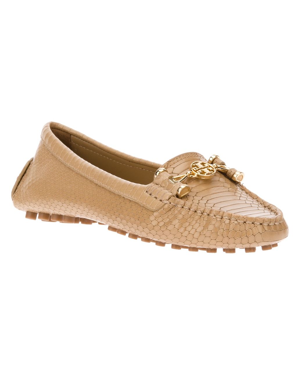 Tory Burch Tan Leather Perforated Driving Loafers Gold Logo 51148409 Mens 8M Tory Burch 85159 Royal Tan with Gold Hardware Everly Driver  main image 2