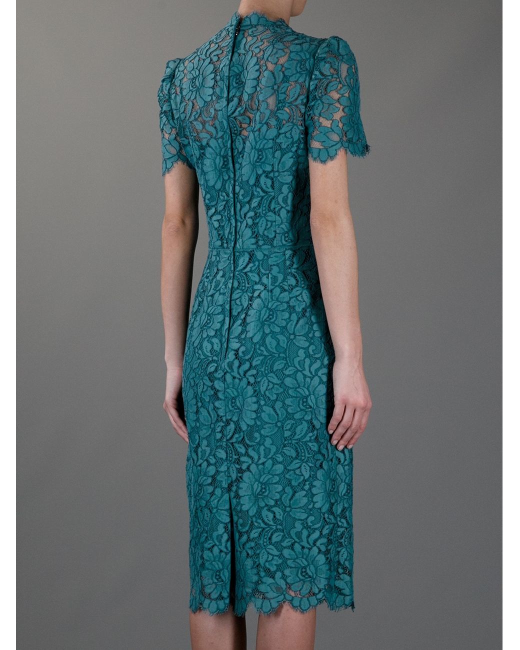 knee length dresses for ladies Dolce & Gabbana Lace Ruffle Midi Dress main image 0