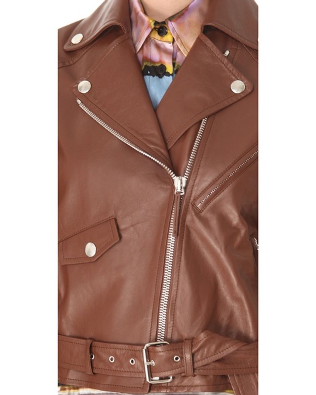 Jean Paul Gaultier Short Sleeve Leather Jacket in Brown | Lyst Jean Paul Gaultier Short Sleeve Leather Jacket in Brown | Lyst