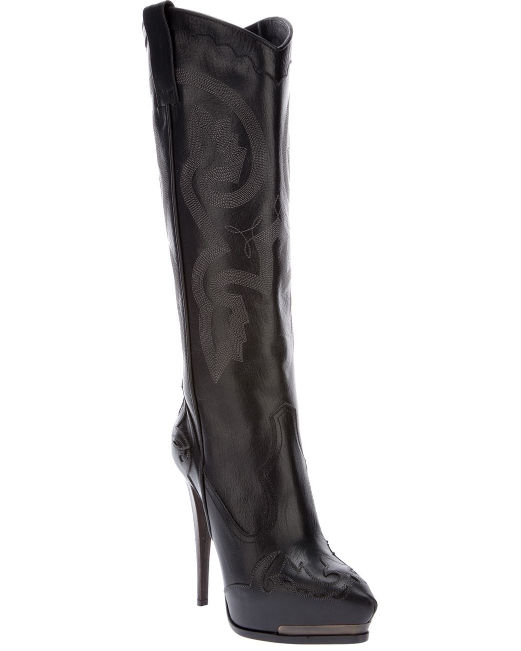 Lanvin Platform Cowboy Boot in Black Lyst
