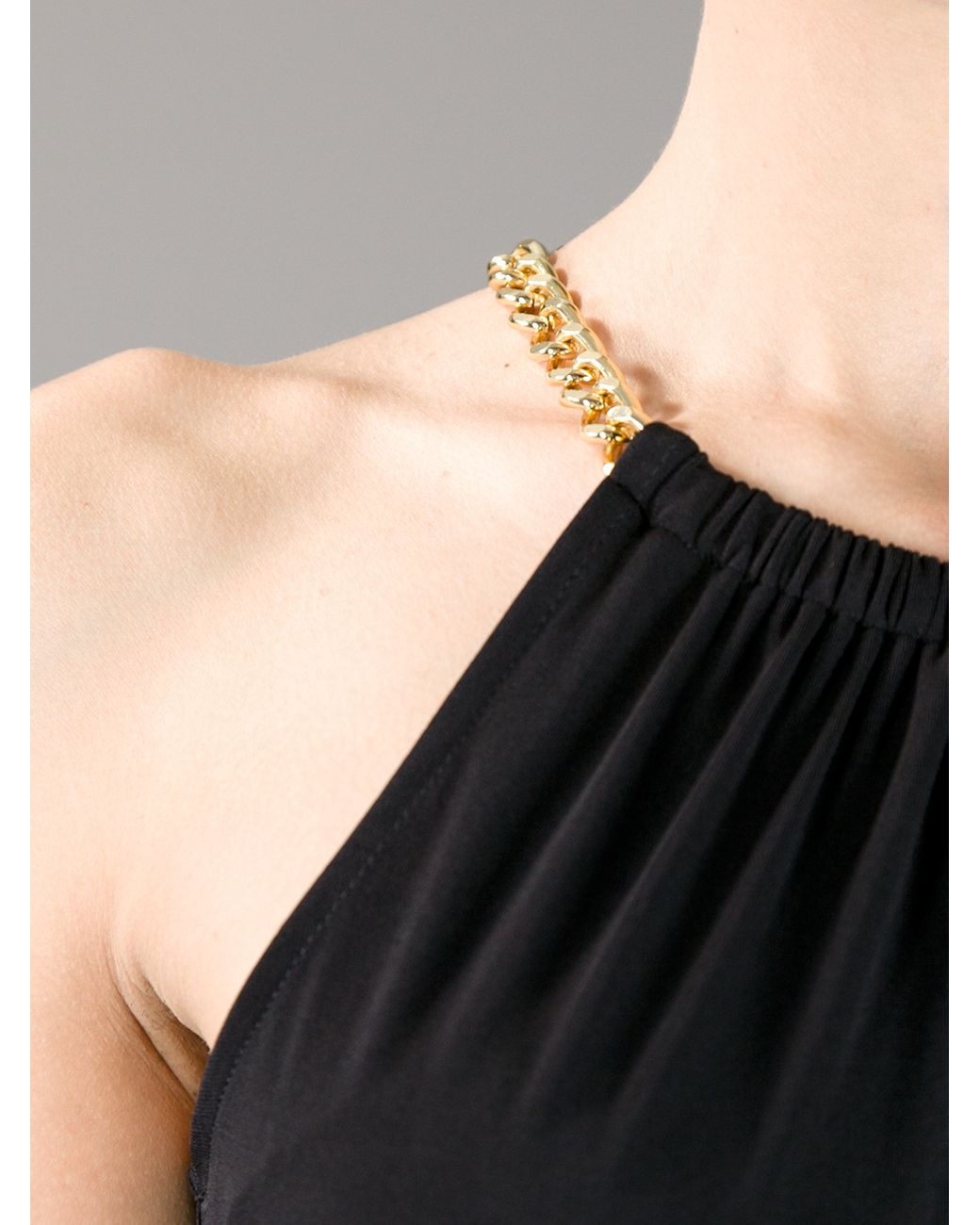 Michael kors blue dress with gold chain deals