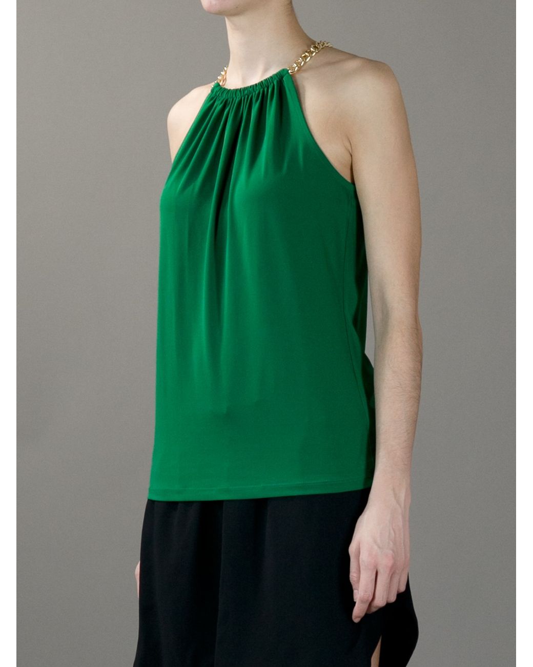 Michael Kors Women's Green Halter Neck Top