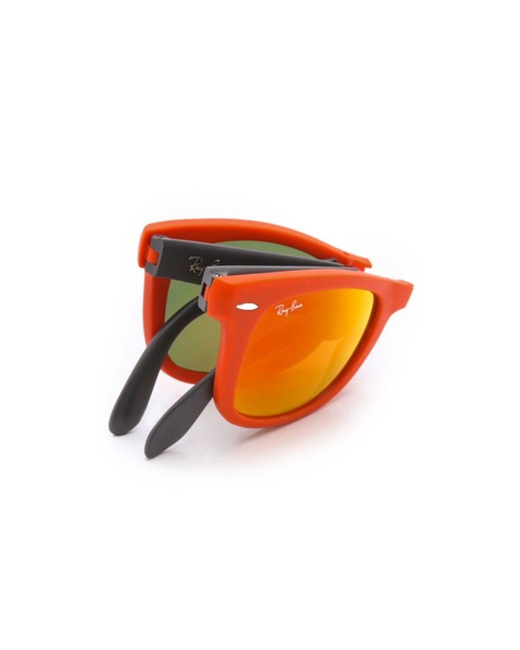 Ray-Ban Folding Wayfarer Sunglasses in Orange | Lyst