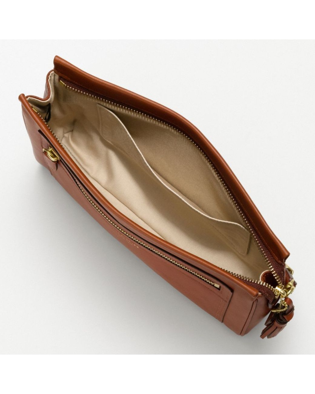 COACH Legacy Leather Large Clutch in Brown | Lyst