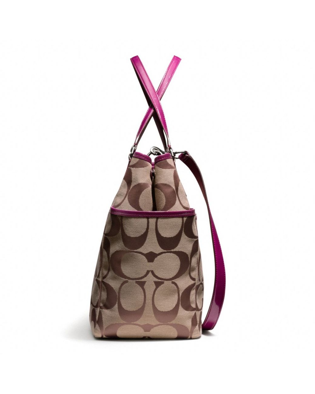 COACH Baby Bag Tote in Signature C Fabric in Metallic Lyst