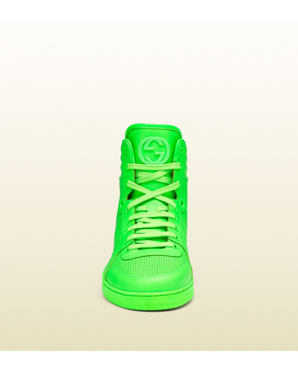 Gucci Neon Green Leather Hightop Sneaker for Men | Lyst