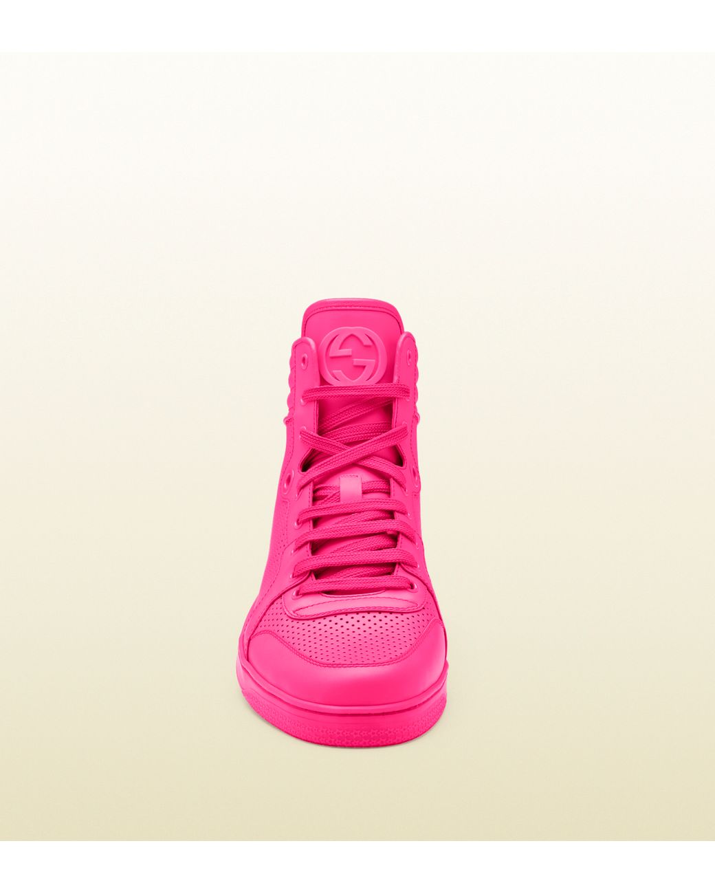 Gucci Neon Pink Leather Hightop Sneakers for Men | Lyst
