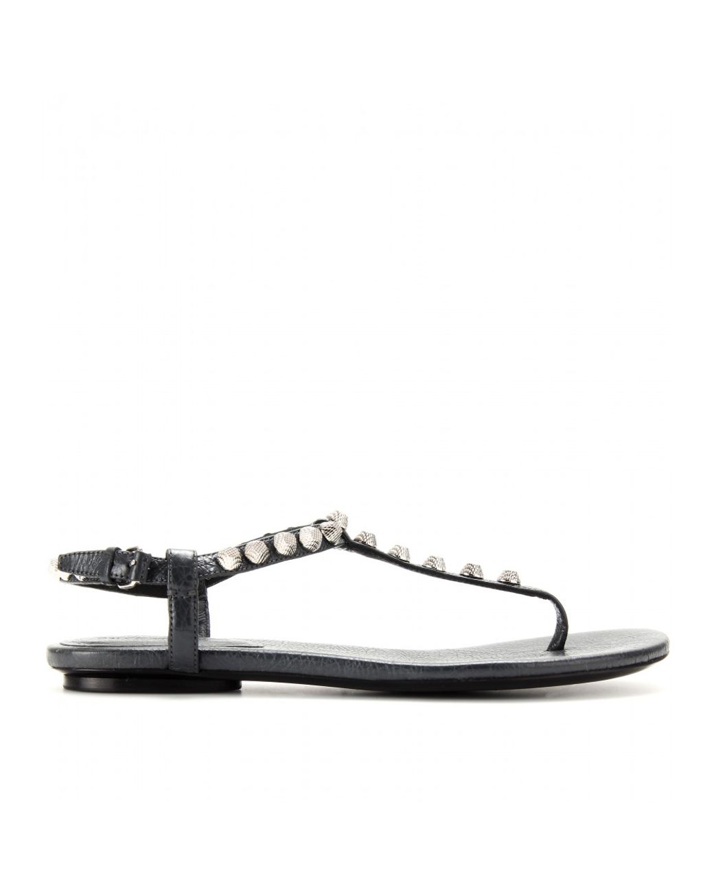 Balenciaga Giant Studded Leather Sandals in Anthracite (Black) | Lyst