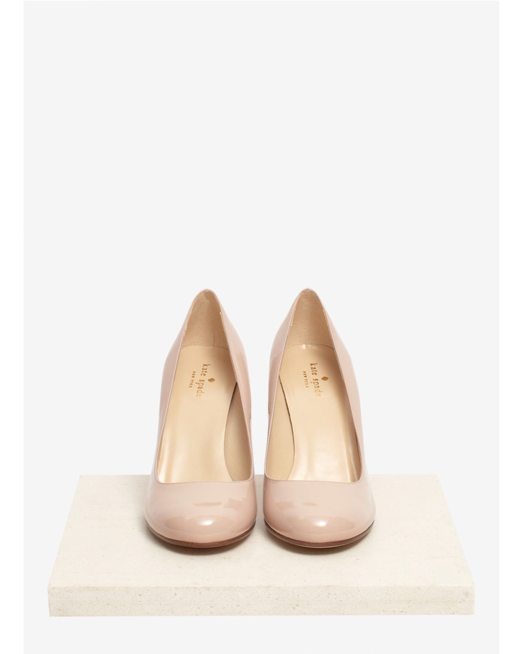 Kate Spade Karolina Snakeskin heel Patent leather Pumps in Natural