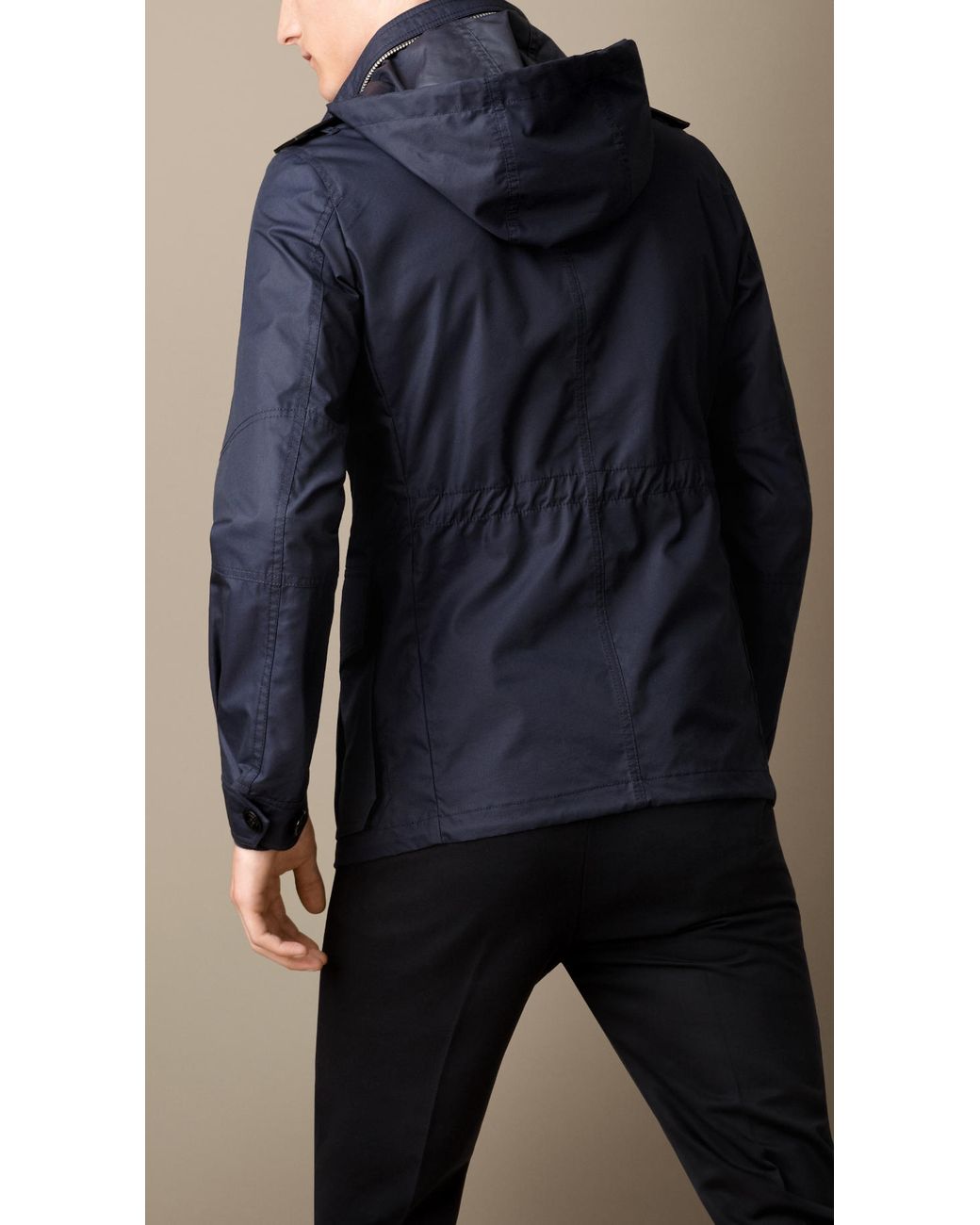 Burberry Resinated Canvas Alligator Trim Field Jacket in