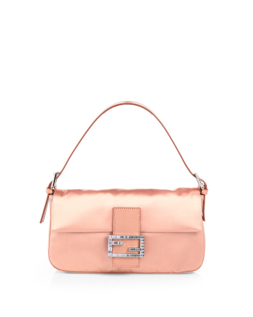 Fendi Raso Medium Satin Baguette Shoulder Bag in Pink | Lyst