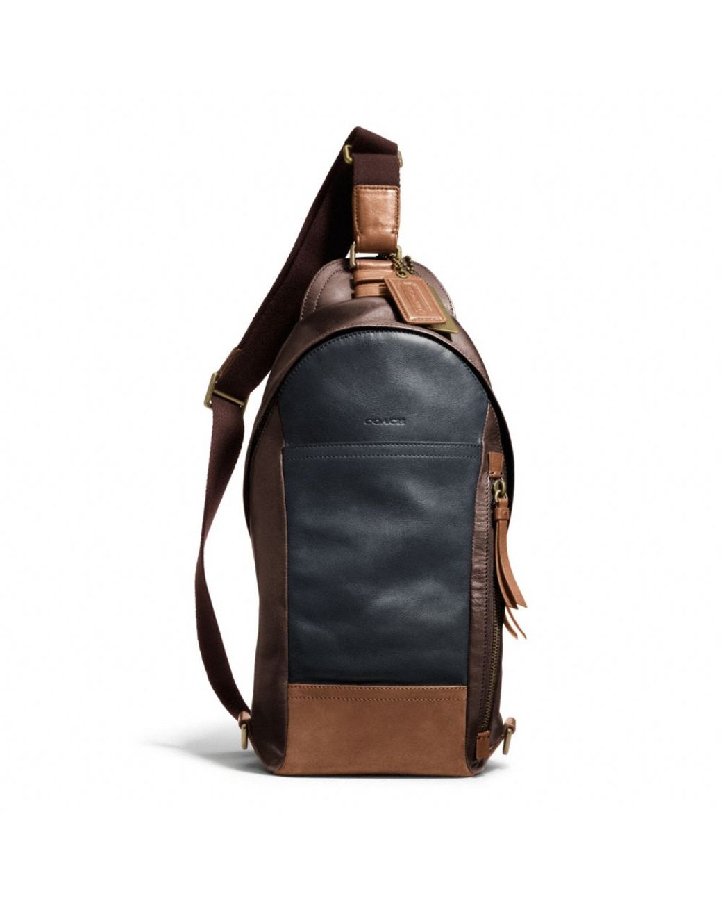 COACH Bleecker Convertible Sling Pack in Colorblock Leather in