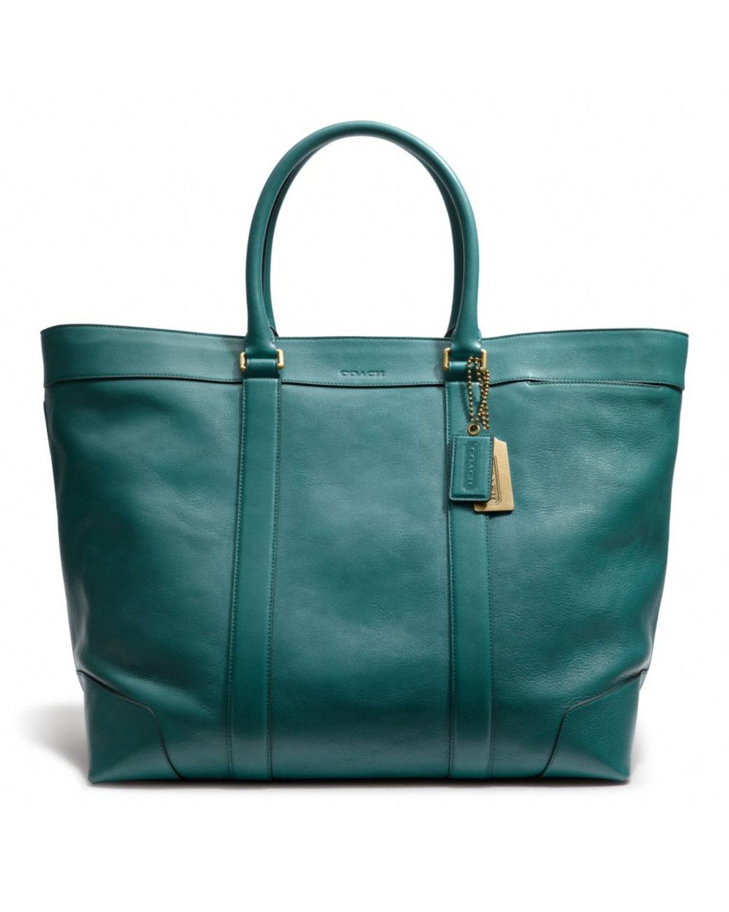 COACH Bleecker Legacy Weekend Tote in Leather in Green for Men | Lyst