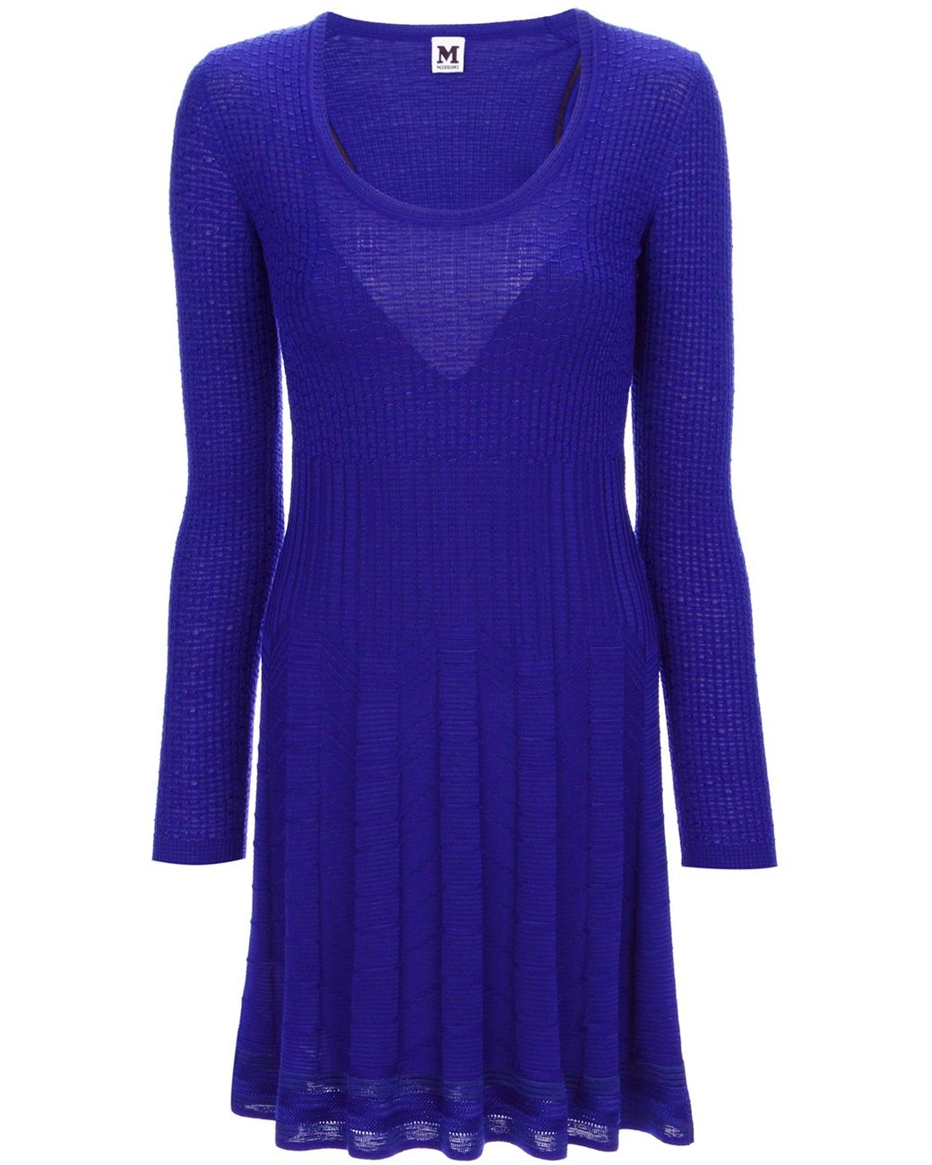 Missoni Textured Knit Long Sleeve Dress in Blue Lyst