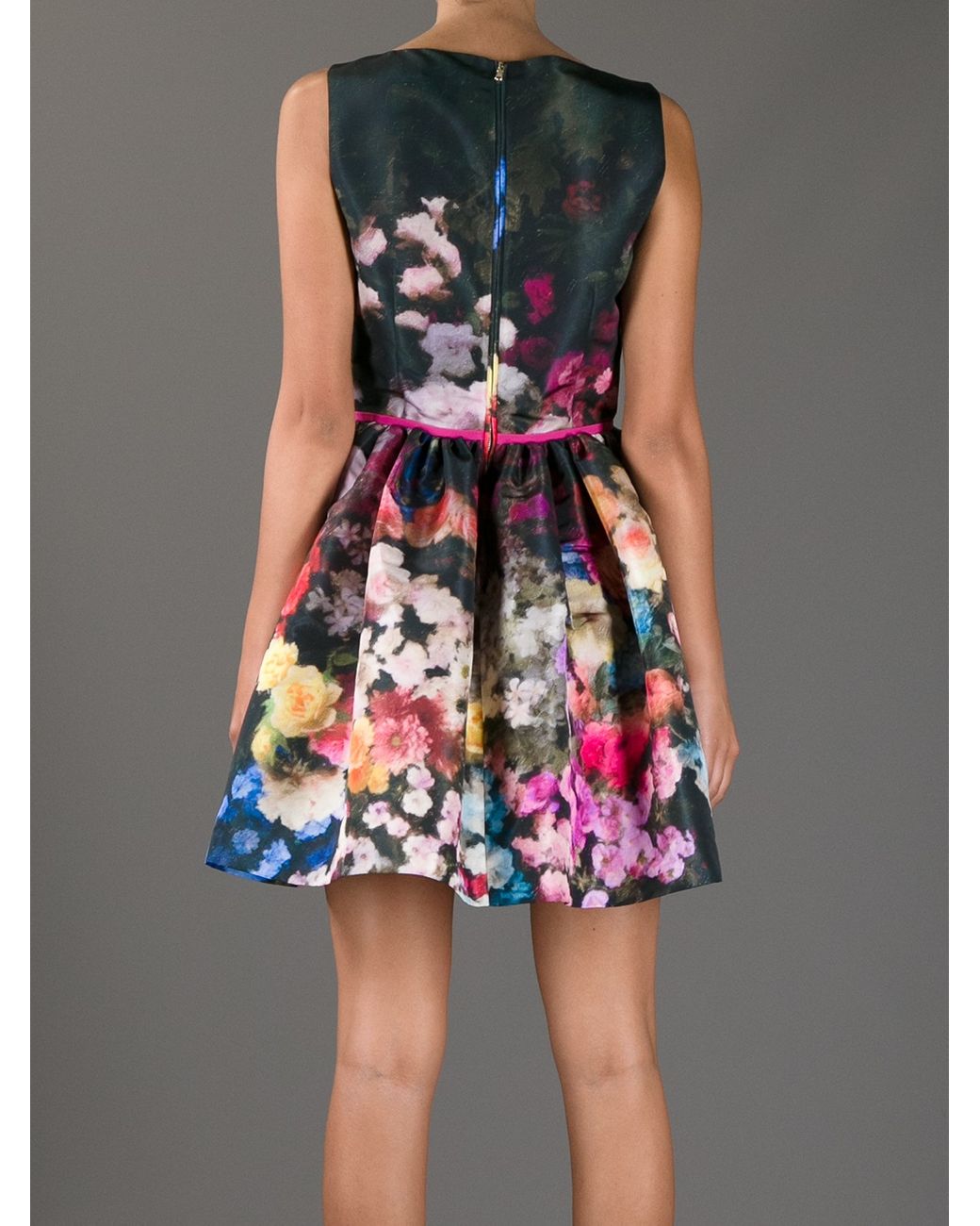 RED Valentino Floral Dress in Black | Lyst