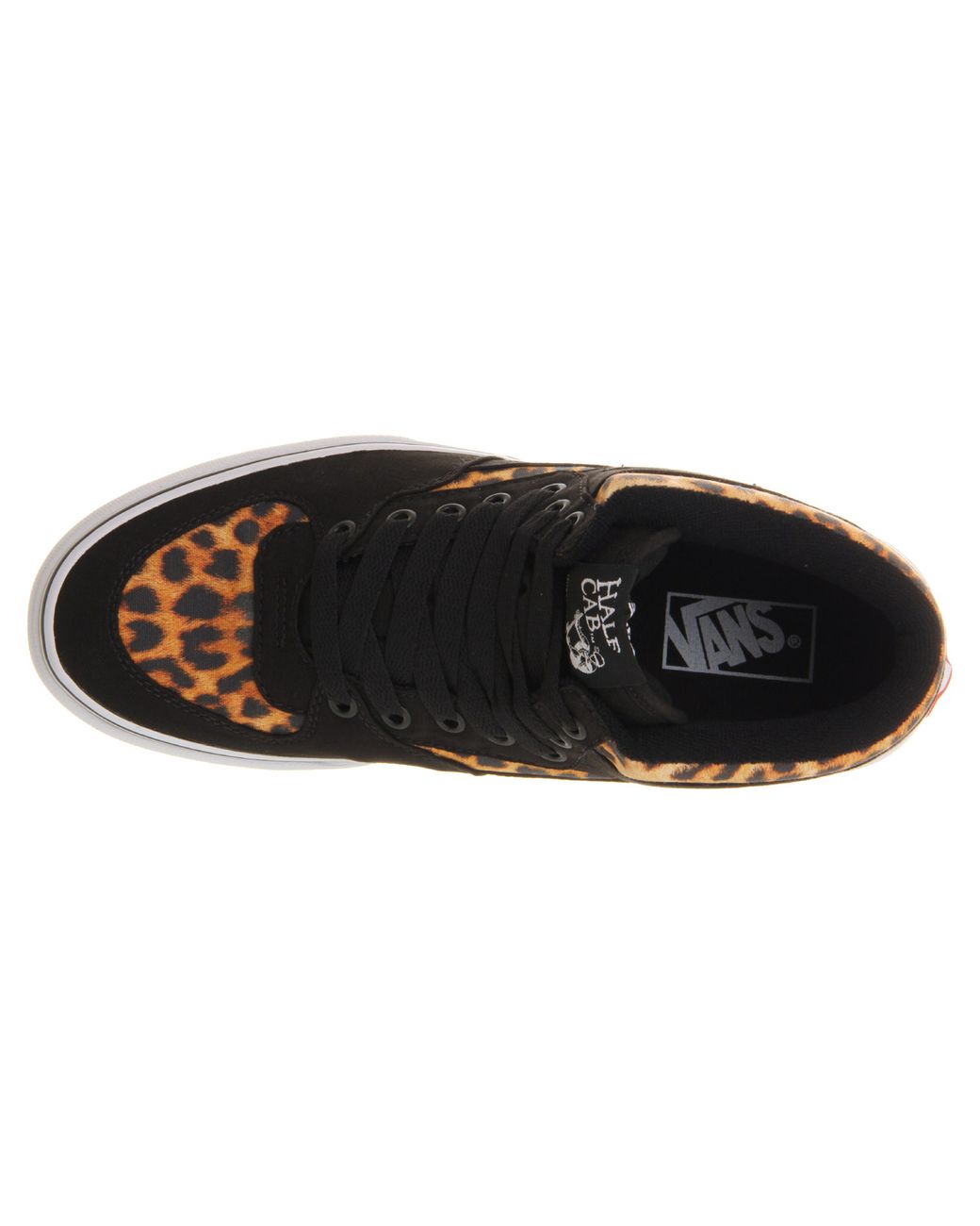 leopard vans black sole