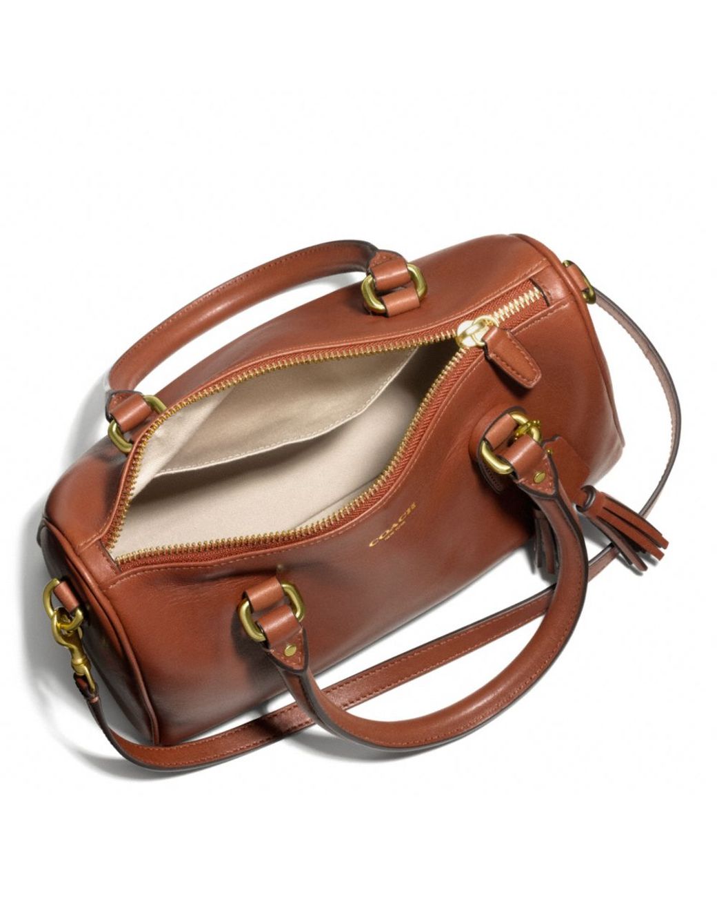 Coach Peyton Cora Domed Brown Leather Satchel Handbag Bag Purse F25671 |  eBay