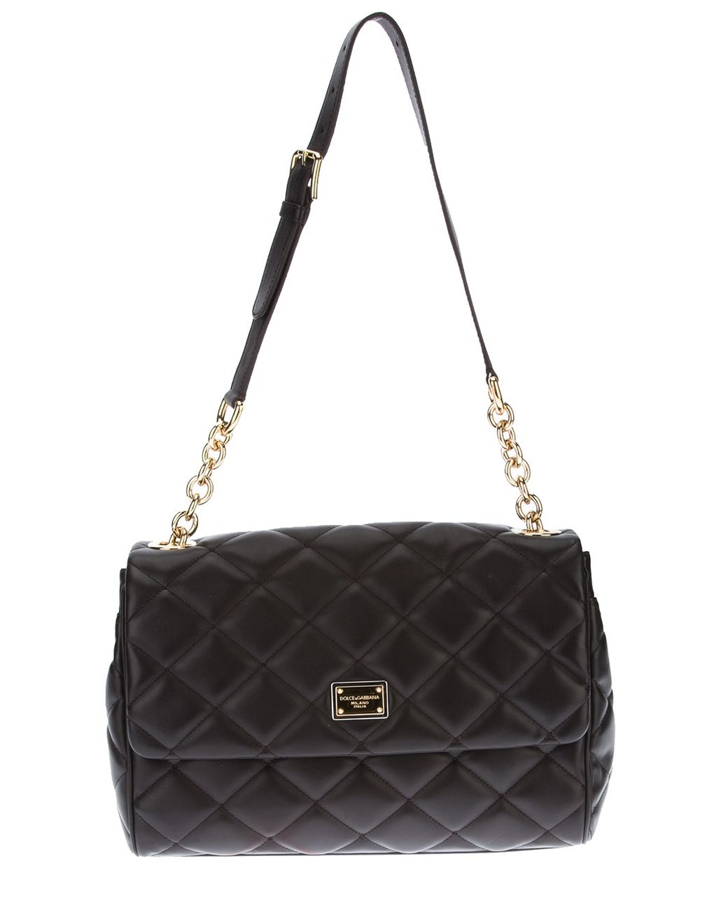 Dolce & Gabbana Quilted Leather Shoulder Bag in Brown (Black) | Lyst