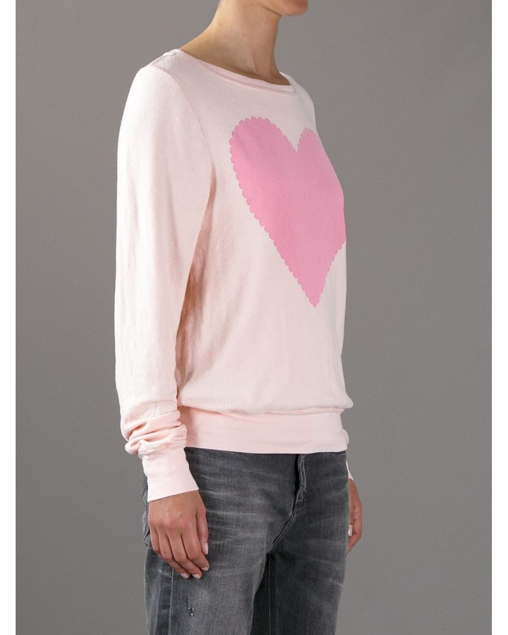 heart print sweater women's