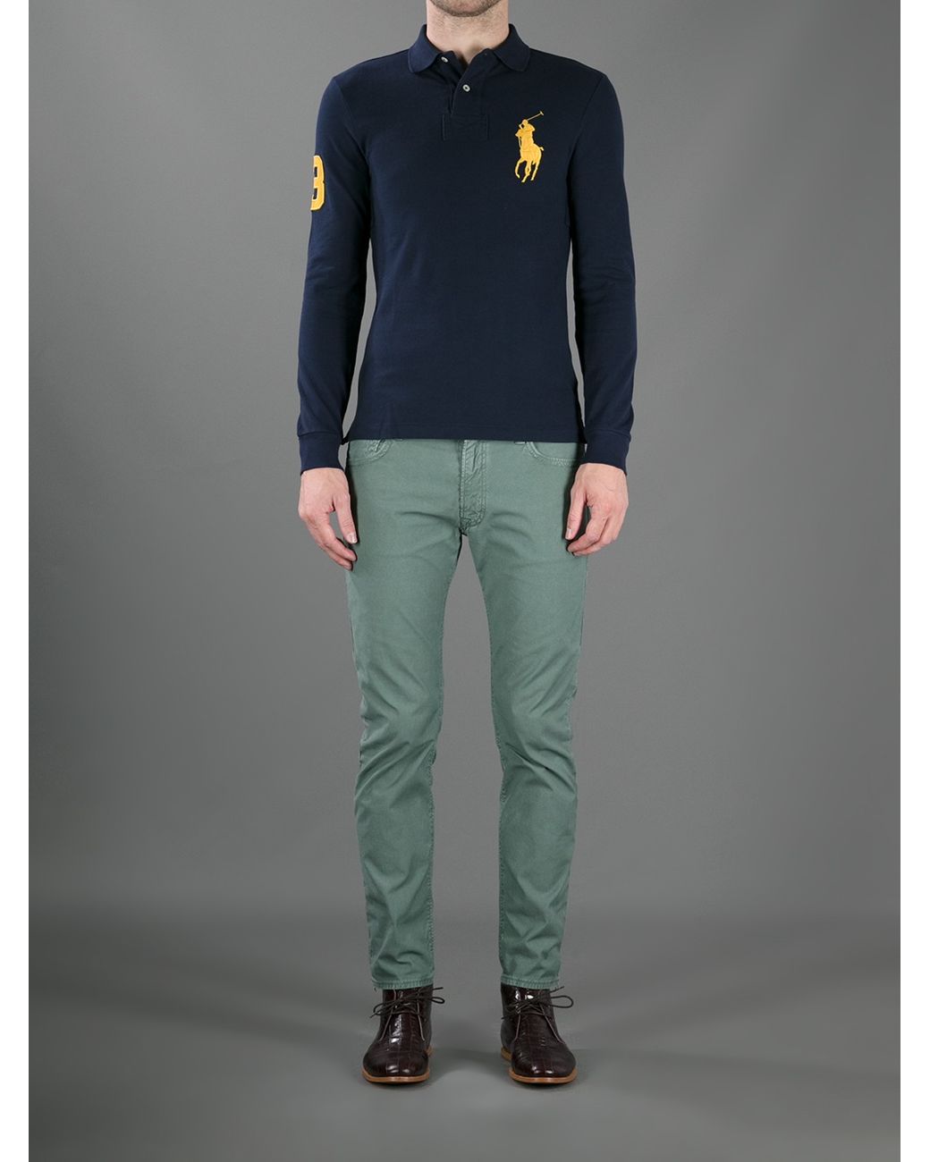 ralph lauren navy long sleeve t shirt