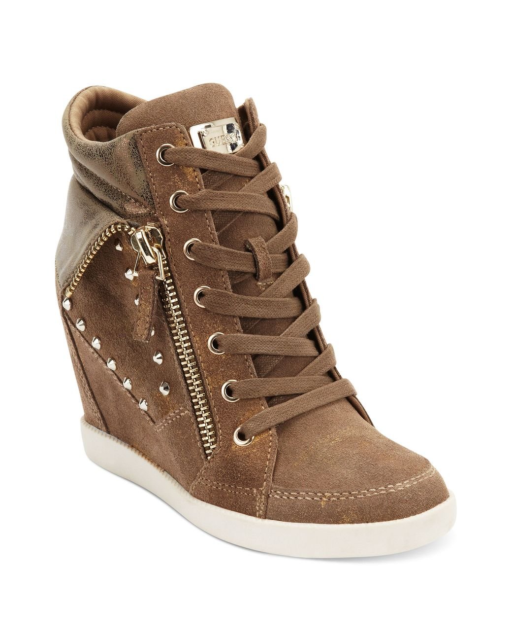 Wedge outlet sneakers tan