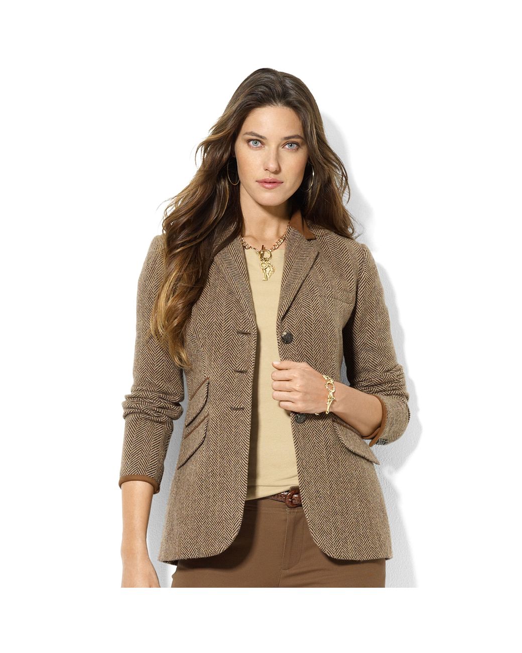 Ralph lauren herringbone blazer womens deals
