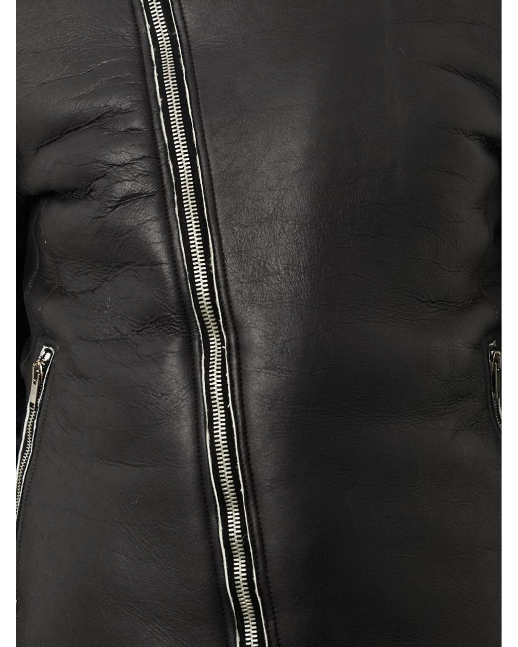 Rick Owens Bauhaus Leather and Shearling Jacket in Brown | Lyst