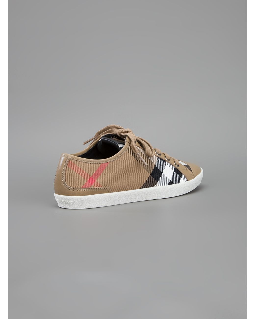 Burberry Nova Checked Sneakers in Brown | Lyst