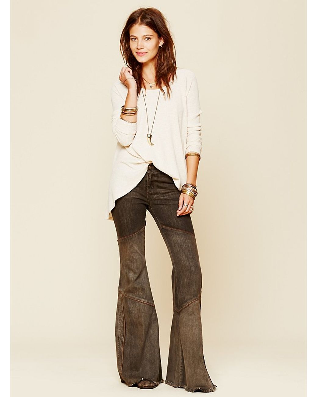 Free People Womens Seamed Bambi Flare | Lyst