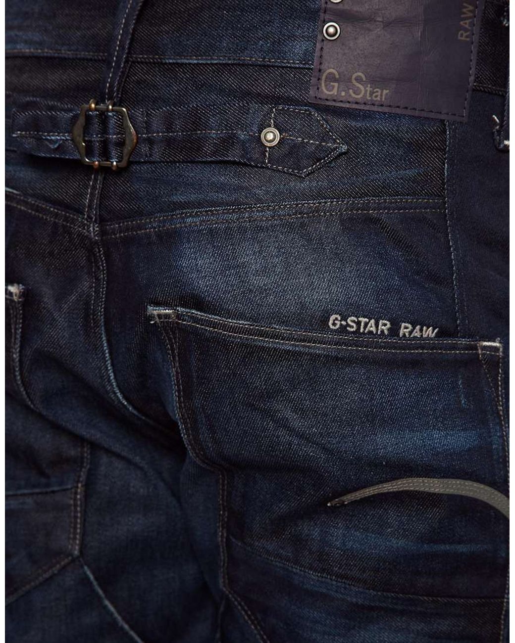 G-Star RAW G Star Jeans Blades Tapered Cinch Back Dark Aged in Blue for Men  | Lyst