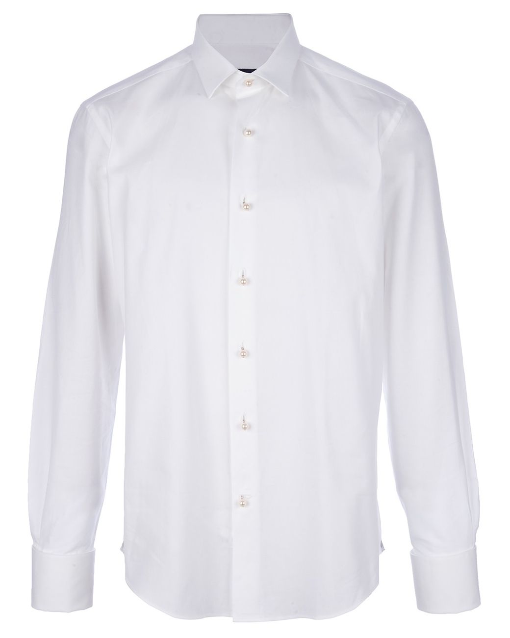Lanvin Faux Pearl Button Shirt in White for Men | Lyst