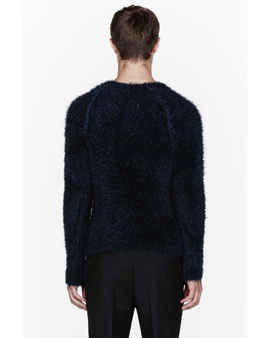 auction waitress deeply Paul Smith Navy Blue Mohair Sweater in Black for Men | Lyst