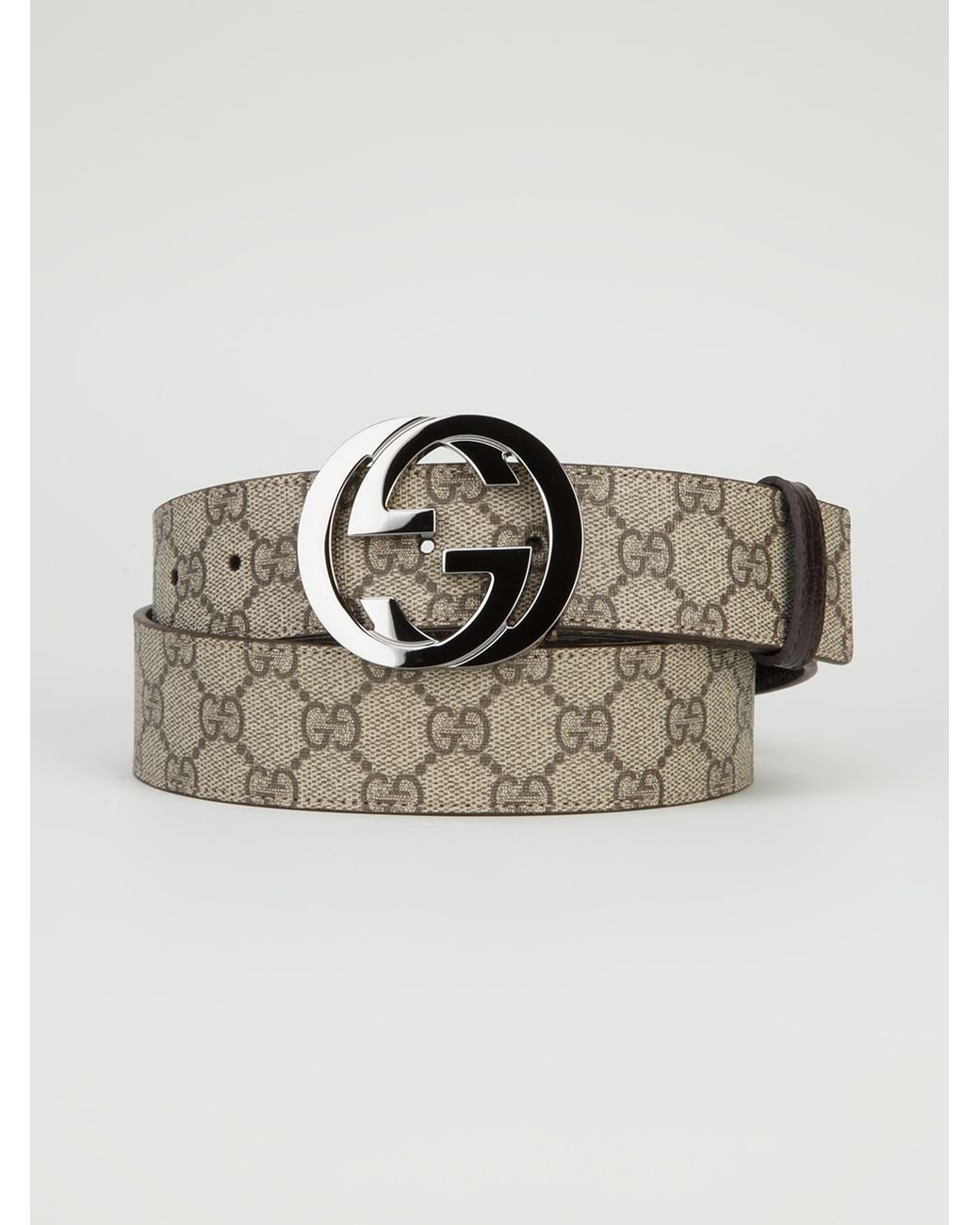 Gucci Monogram Belt in Natural for Men | Lyst