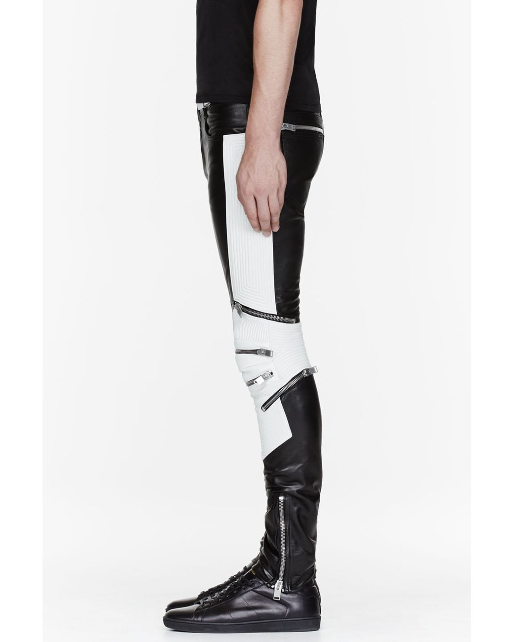 Saint laurent biker best sale pants