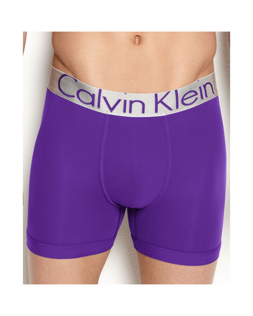 Calvin Klein Steel Microfiber Boxer Brief in Purple for Men | Lyst