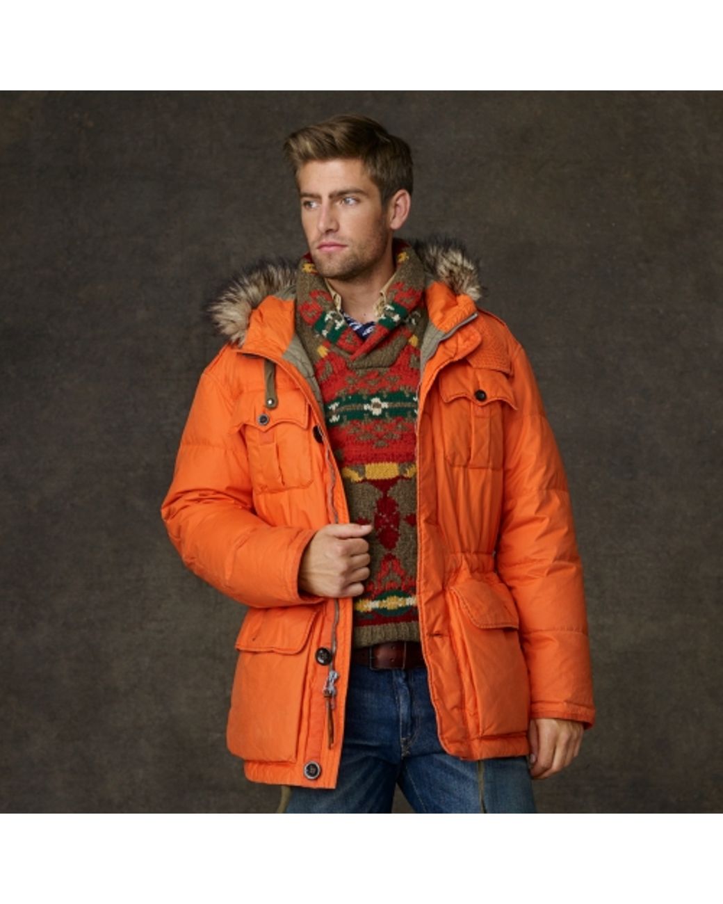 Polo Ralph Lauren Himal Down Parka in Orange for Men | Lyst