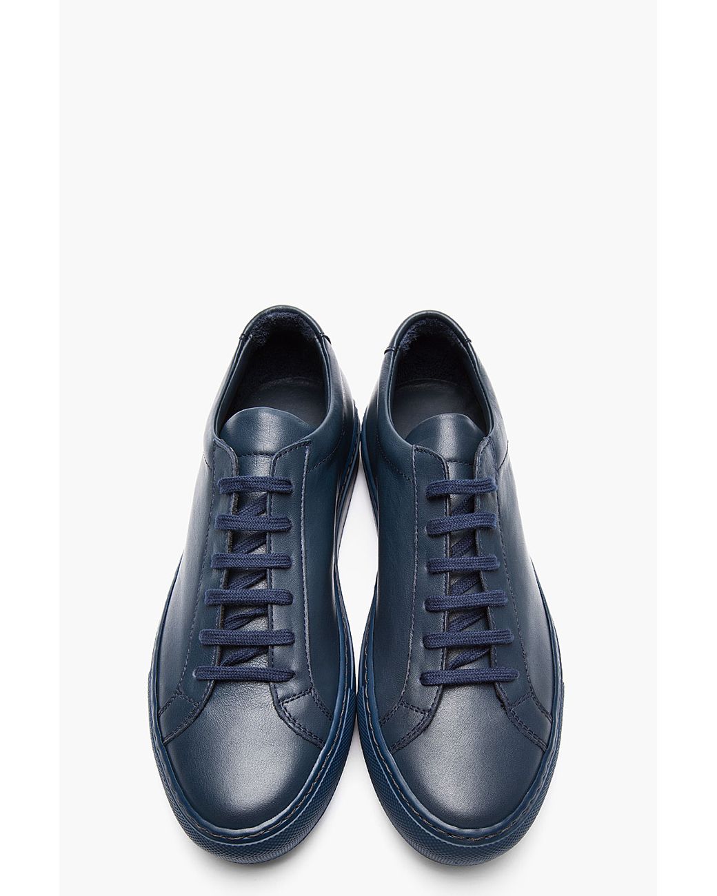 Common Projects Navy Leather Achilles Low top Sneakers in Blue for Men |  Lyst