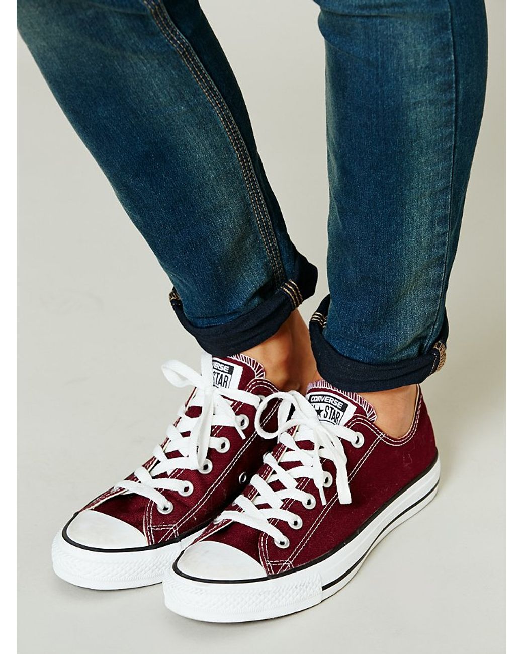 Free People Converse Womens Charlie Converse in Red | Lyst