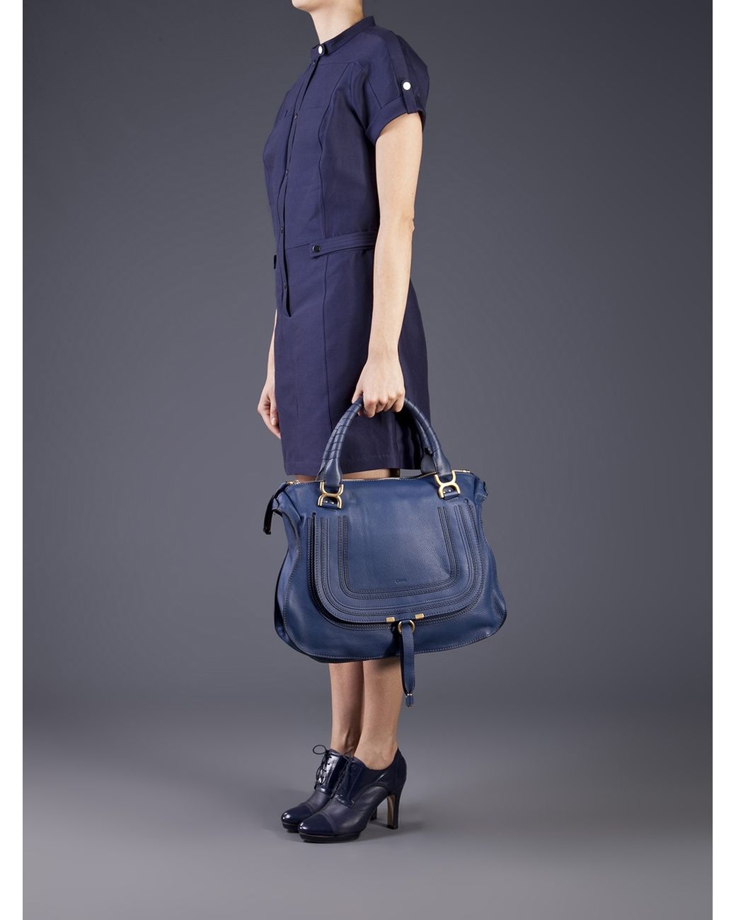 Chlo Marcie Bag in Blue Lyst