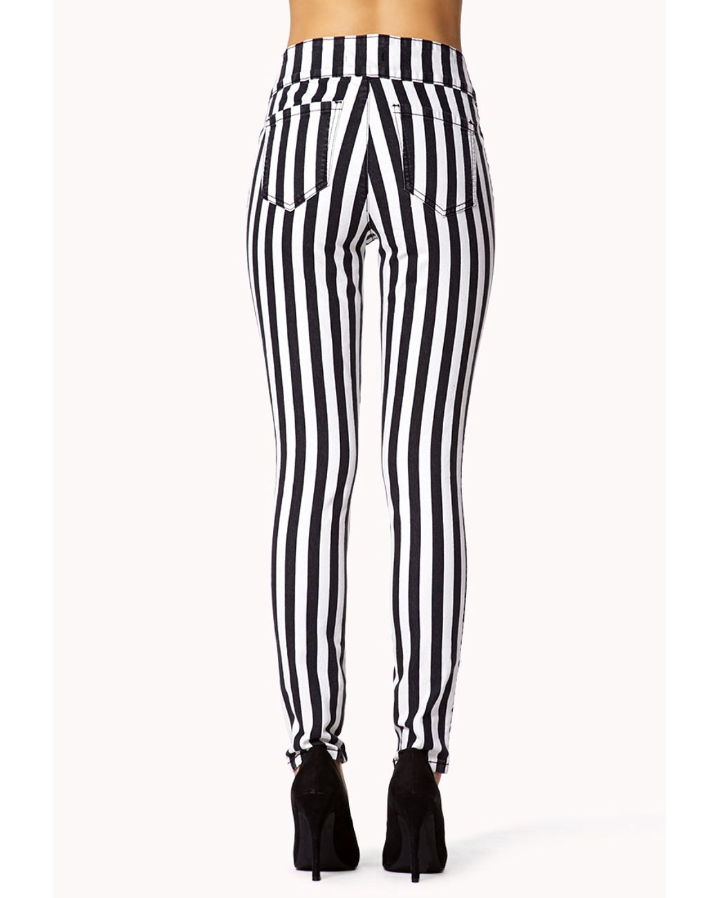 Forever 21 Mailot Vertical Striped 