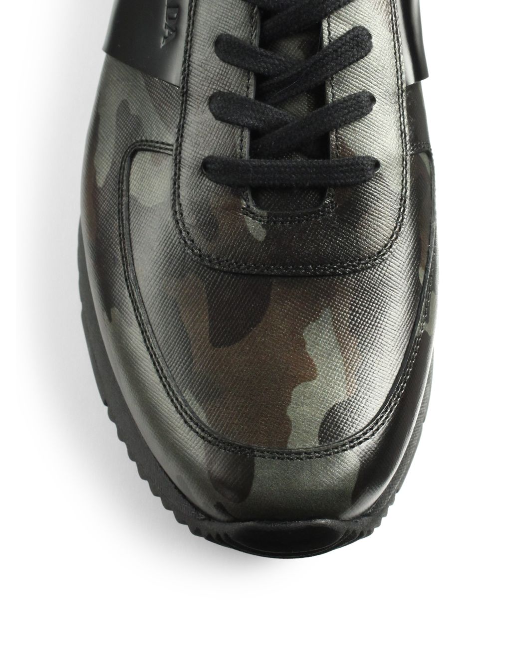 Prada Camouflage Print Running Sneakers in Black for Men | Lyst