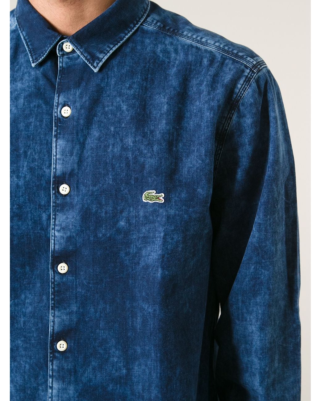 Lacoste L!ive Denim Shirt in Blue for Men | Lyst UK